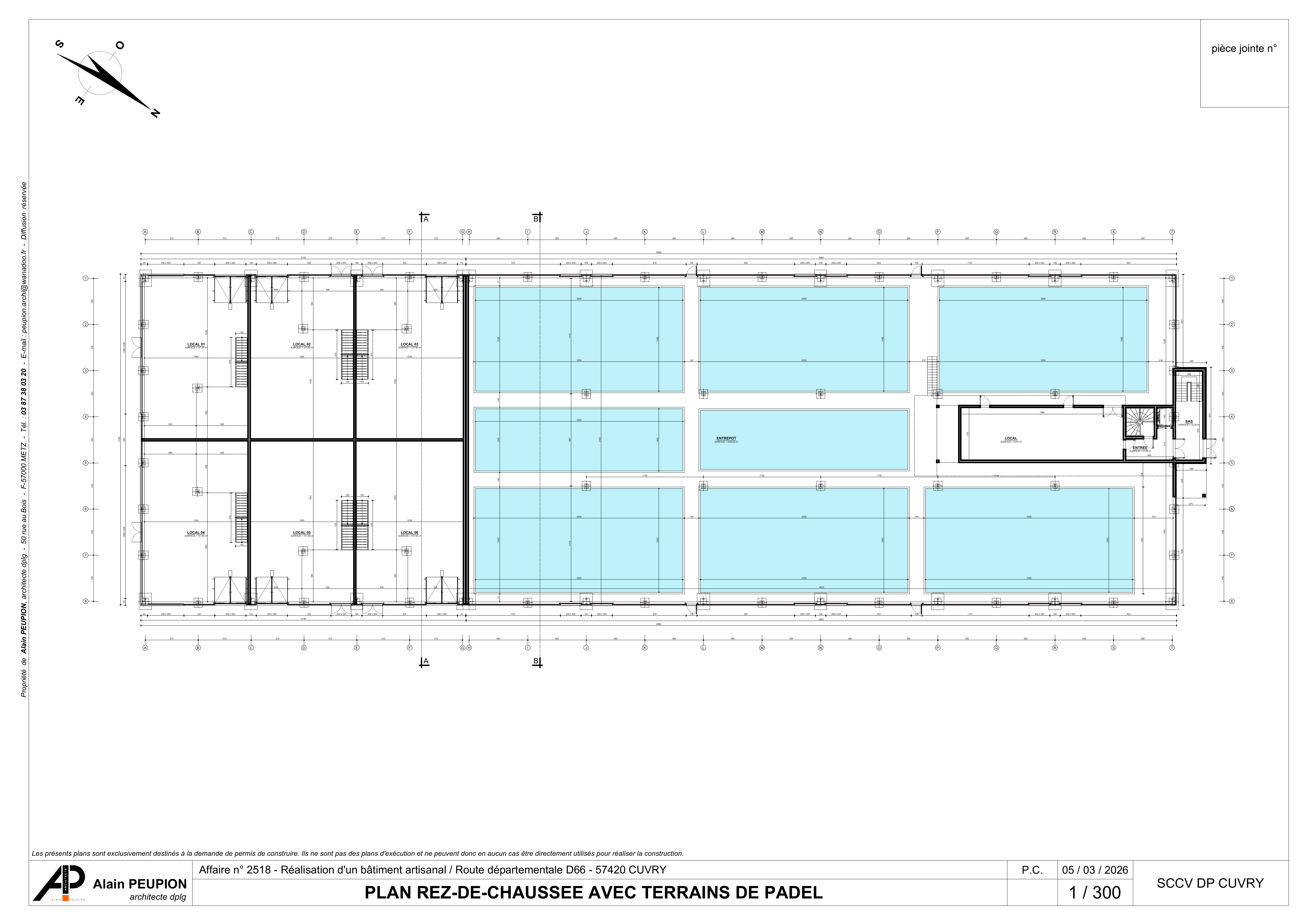 Exemple implantation padel indoor